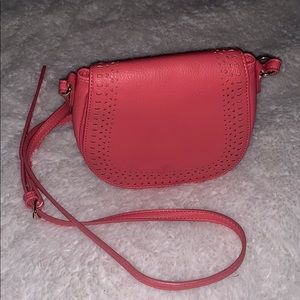 Pink Leather Crossbody Purse
